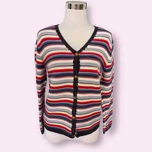 Eddie Bauer Multicolor Striped Cardigan
